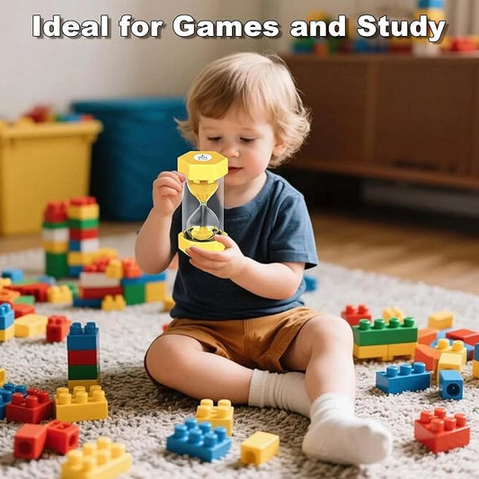 10 Minute Sand Timer Hourglass, Unbreakable 10 Min Hourglass Sand Watch, Reloj De Arena 10 Minutos, Colorful Plastic Hour Glass Sandglass for Classroom Games (Yellow