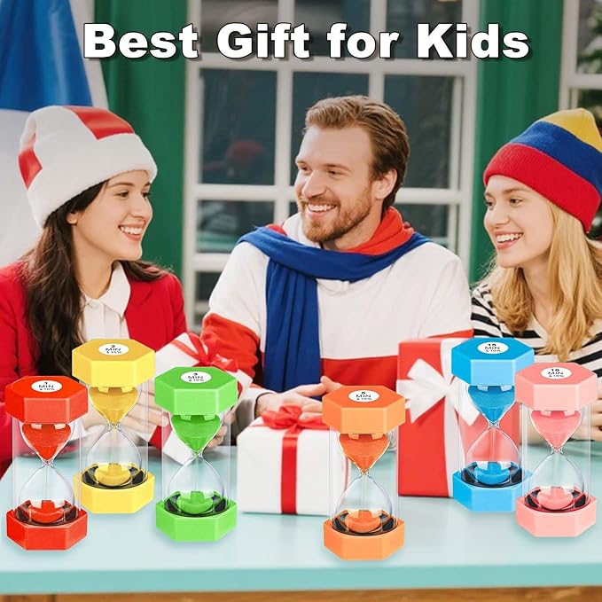10 Minute Sand Timer Hourglass, Unbreakable Hourglass Sand Watch 10 Min, Reloj De Arena 10 Minutos, Colorful Plastic Hour Glass Sandglass for Classroom Games (Orange