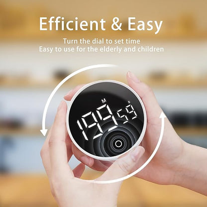 Digital Kitchen Timers, Visual timers Magnetic Countdown Countup Timer Large LED 200 Minutes Display Volume Adjustable for Cooking Fitness Studying, Easy for Kids and Seniors